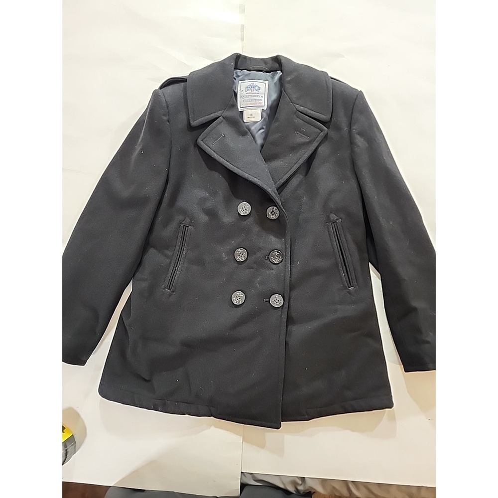 DSCP Quarterdeck Collection Peacoat‎ Black Double Breasted Size 18L